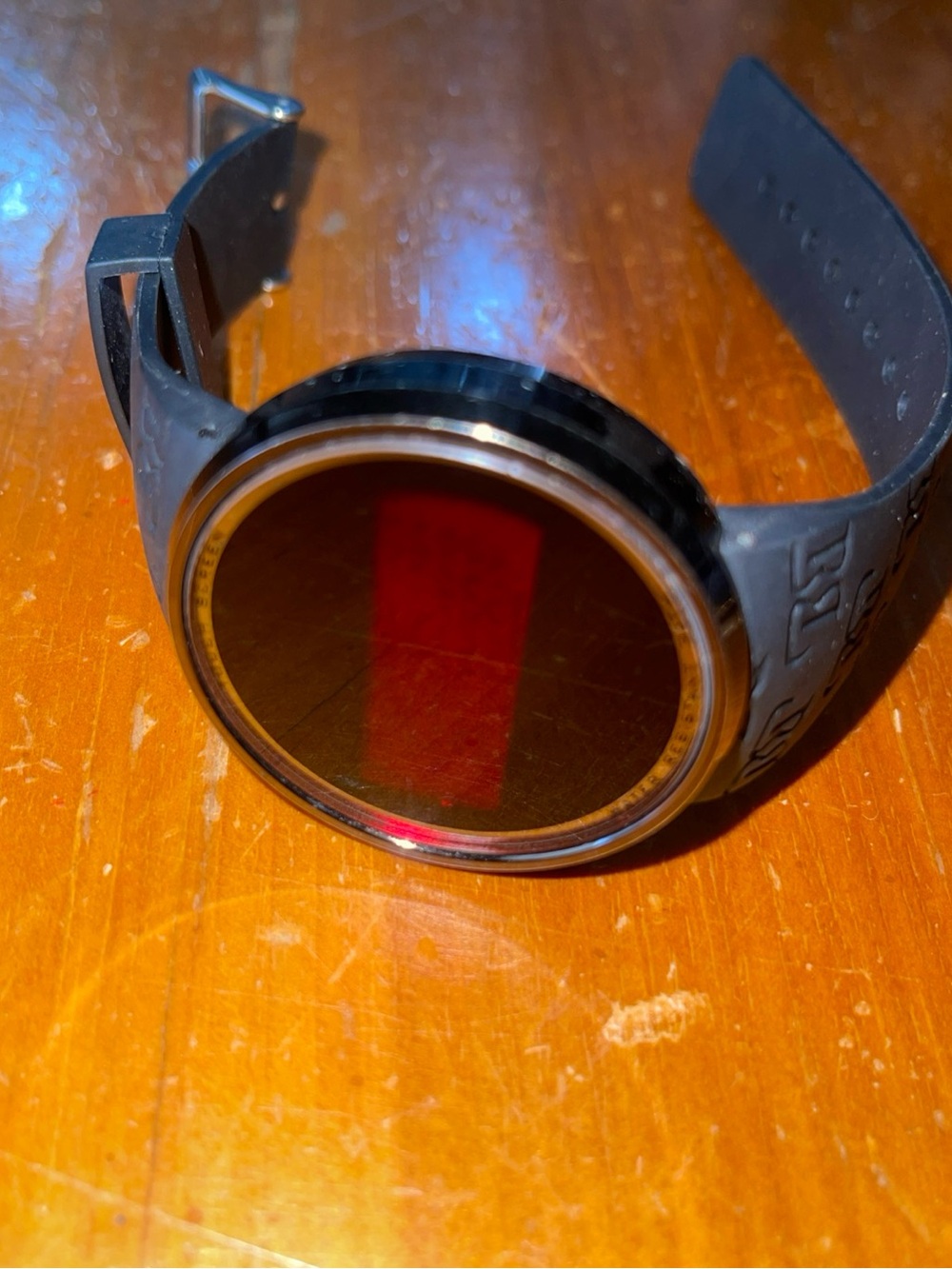 Round Black Smartwatch with Black Silicone Strap